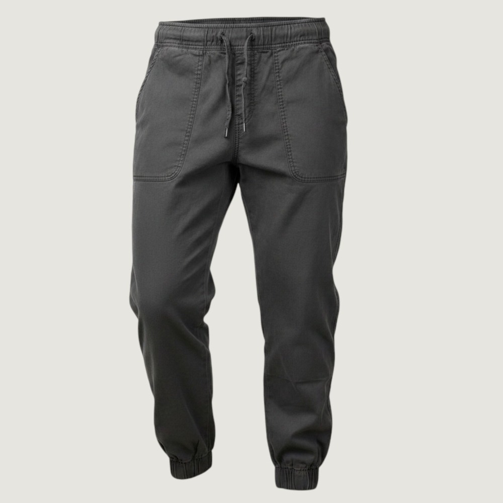 New Orvis Jogger Pants Womens L Charcoal Gray Elastic Waist Drawstring Pockets